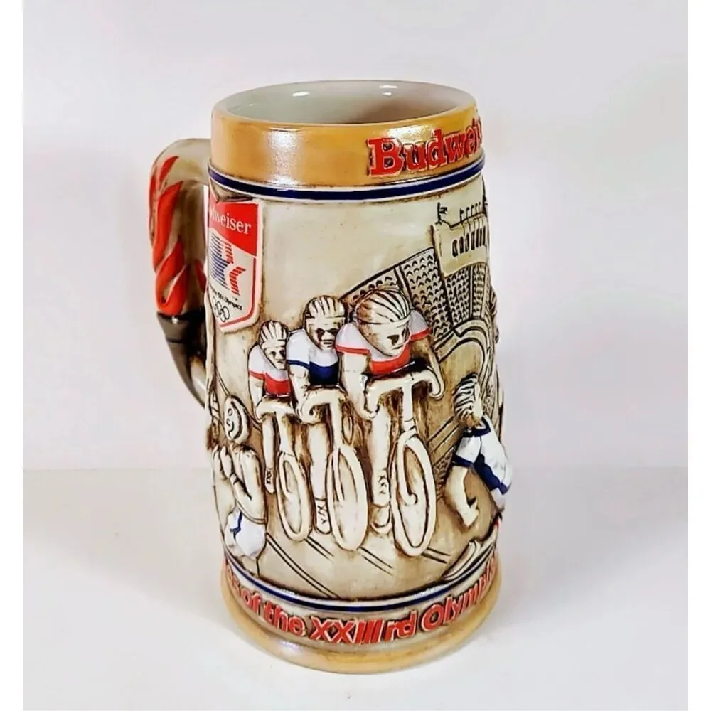 Vintage Budweiser 1984 Los Angeles Olympics Games Collectible Beer Stein Mug